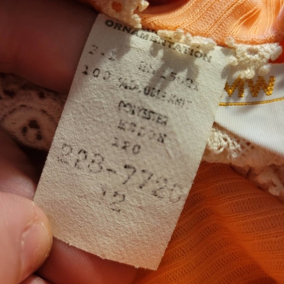 Vintage 70s JC Penney Fashions Peach‎ Sleeveless Maxi Dress 12 - Picture 11 of 11